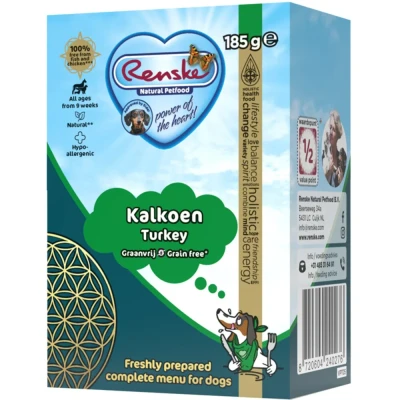 Afbeelding van Renske Vers Graanvrij Tetrapack 185 g Hondenvoer Kalkoen