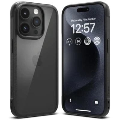 Afbeelding van Ringke beschermhoes compatibel met iPhone 15 Pro Max [Fusion Bold], anti vergeling, transparant, ultradun, stijf, achterkant, zacht, schokbestendig, voor Max, accessoires,