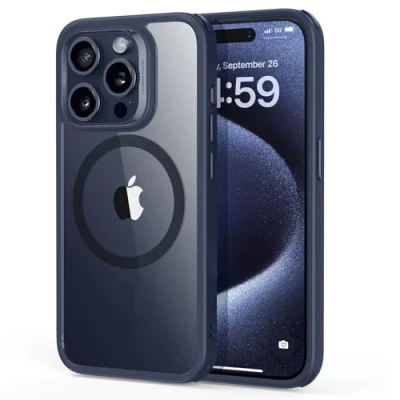 Afbeelding van ESR Classic Hybrid HaloLock Hoesje Geschikt voor Apple iPhone 15 Pro Max Compatibel met MagSafe en Back Cover Magneet Transparant Blauw