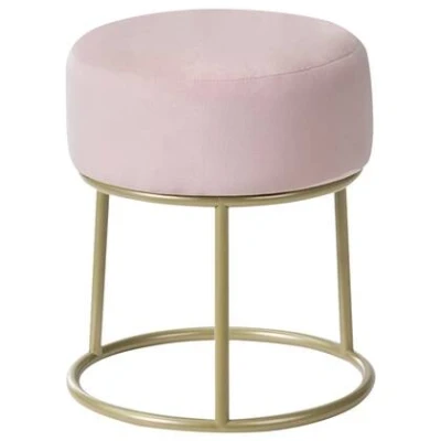 Afbeelding van DELCO Hocker Roze Fluweel