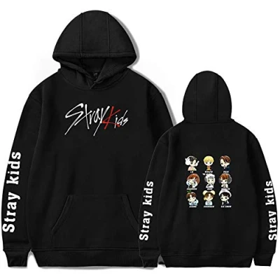 Afbeelding van KPOP Stray Kids hoodies lange mouwen herfst winter print losse pullover Bang Chan Changbin Hyunjin Felix Seungmin Jeongin Jisung Minho Woojin, Kleur: zwart/bruin,