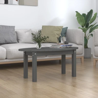 Afbeelding van Salontafel 80x40x35 cm massief grenenhout grijs