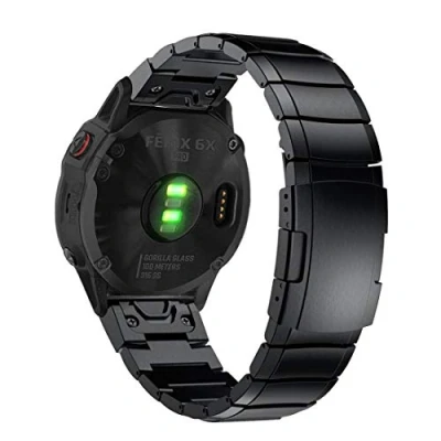 Afbeelding van YOOSIDE QuickFit 26 mm metalen schakelarmband met veiligheidsgesp voor Fenix 5X/Fenix 6X/Fenix 7X, zwart,