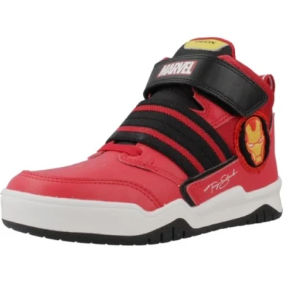 Afbeelding van Geox Marvel Perth BOY Sneakers hoog voor kinderen, Maat: 31, Red/black Imitatieleer/ textiel