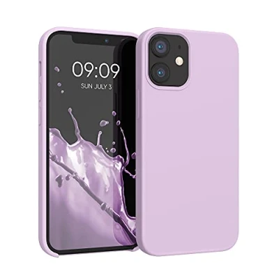Afbeelding van kwmobile telefoonhoesje geschikt voor Apple iPhone 12 mini Hoesje met siliconen coating Smartphone case in mauve