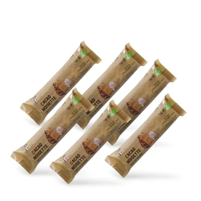 Afbeelding van Nutripure Raw Bio Reep Cacao Hazelnoot Proteïnereep Veganistisch en Biologisch Rijk aan dadels, cacaoboter gedroogde vruchten gezonde gastronomische snack zonder conserveringsmiddelen