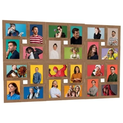 Afbeelding van Fotolijst voor 24x(13x18 cm) foto MDF lichtbruin