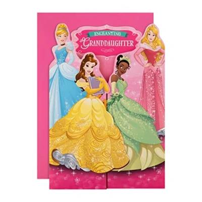 Afbeelding van Hallmark Verjaardagskaart voor kleindochter Disney Princess Gate Fold