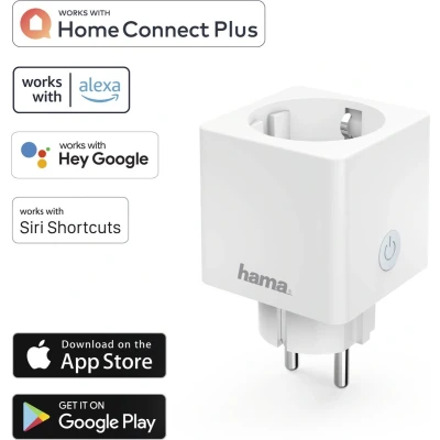 Afbeelding van Hama Wifi Stopcontact Mini Meting Van Verbruik Zonder Hub Bed. Spraak/App