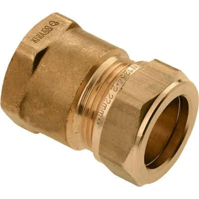 Afbeelding van Bonfix Messing Knelkoppeling recht 12mm x 3/8&quot; binnendraad