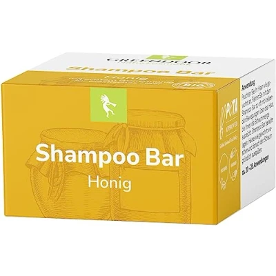 Afbeelding van GREENDOOR Bar Honing Bio shampoo 75 g, milde zonder palmolie, siliconensulfaat, natuurlijke cosmetica met aloë vera, verzorging voor droog haar, uniseks
