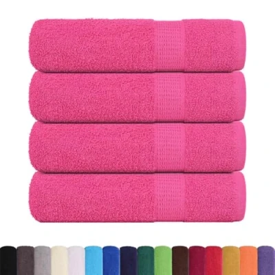 Afbeelding van vidaXL Badhanddoeken 4 st 100x150 cm 360 g/mÂ² 100% katoen roze