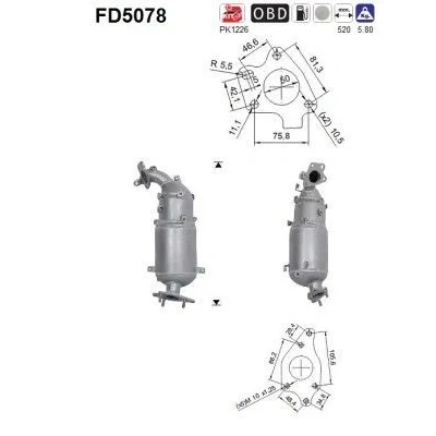 Afbeelding van AS FD5078 Roetfilter Euro 5 Cordieriet