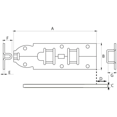 Afbeelding van Plaatschuif vlak vz 35x120mm incl sluitplaat