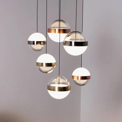 Afbeelding van Ideal Lux hanglamp Galaxy, 6 lamps, acryl, metaal