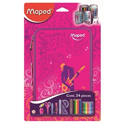 Image de Maped trousse scolaire garnie 34 pieces girly