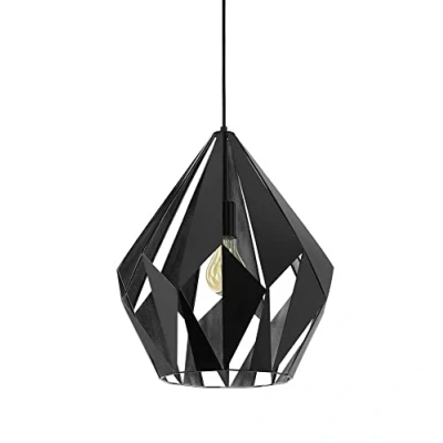 Afbeelding van EGLO Carlton 1 Hanglamp E27 38,5 cm Zwart/Zilver
