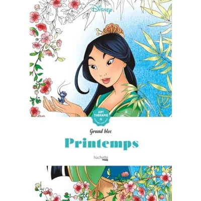 Afbeelding van Disney Grand bloc Printemps Hachette heroes Kleurboek voor volwassenen
