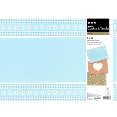Afbeelding van Cucina &amp; Tavola papieren placemats 72 Stuks 42x30 cm 3 Designs 2 verpakkingen