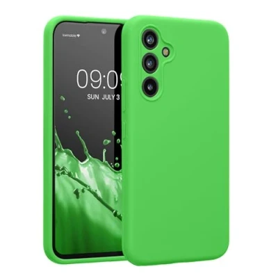 Afbeelding van kwmobile telefoonhoesje geschikt voor Samsung Galaxy A54 5G TPU backcover met siliconen coating Smartphone case in limoengroen