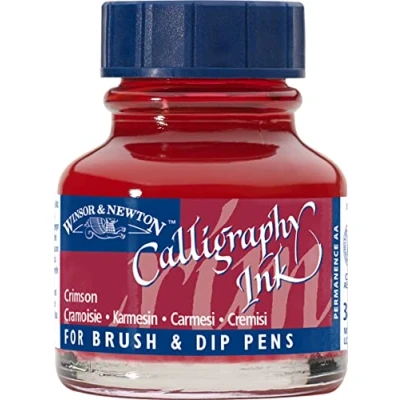Image de Winsor &amp; Newton Encre de Calligraphie Flacon 30ml 203 Cramoisie Série 1