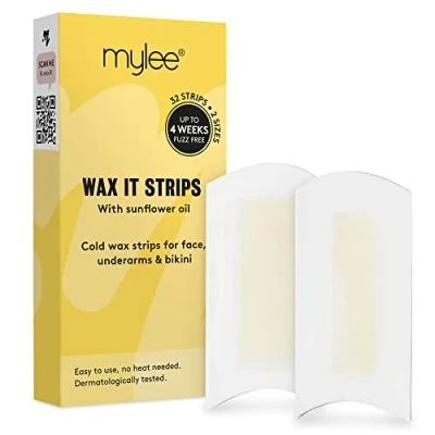 Afbeelding van Mylee Wax It koude waxtape, eenvoudige en natuurlijke ontharing, 32 strips voor gezicht, lichaam, benen, oksels bikini, ontharingsstrips het alle huidtypes