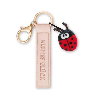Afbeelding van NICI 10 cm PU lederen geluksbrenger sleutelhanger met roze lieveheersbeestje metgezel voor rugzak of tas, groot en klein 62024