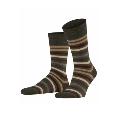 Afbeelding van Falke Tinted Stripe WARM Sokken, Heren, Maat: 39 42, Beech