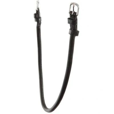 Afbeelding van BR Keelriem Rond Genaaid met 2 Ronde Gespen Zwart/Zilver Cob