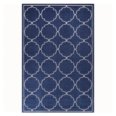 Afbeelding van Binnen en Buiten Vloerkleed Berlin Outdoor Laagpolig Tapijt Blauw 80x150 cm