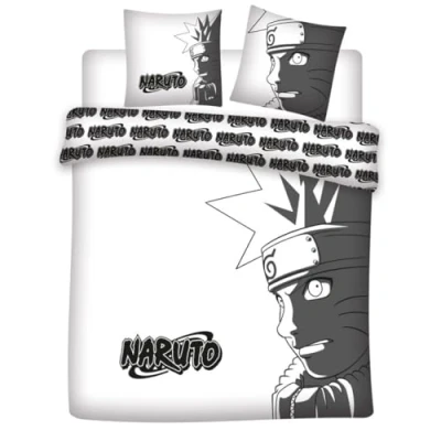 Afbeelding van Naruto Beddengoedset voor tweepersoonsbed, omkeerbaar, 240 x 220 cm + 2 kussenslopen 65 cm, polykatoen