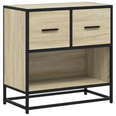 Afbeelding van vidaXL Nachtkastje 60x31x60 cm bewerkt hout en metaal sonoma eiken