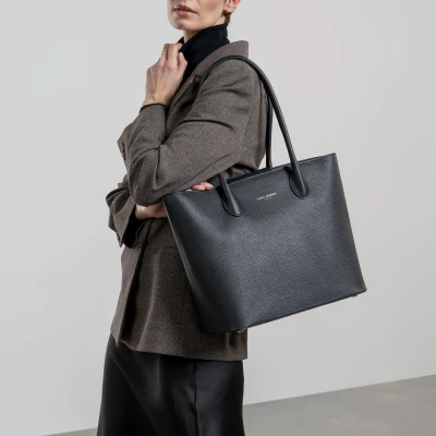 Afbeelding van Isabel Bernard Honoré Dames Shopper van Kalfsleer Zwart