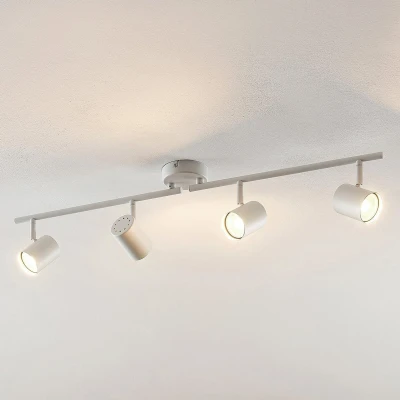 Afbeelding van ELC halogeen spot 4lichts metaal, staal H: 16.5 cm GU10 mat wit