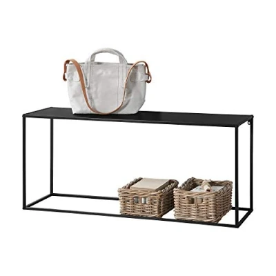 Afbeelding van [en.casa] Consoletafel 50x115x32 cm zwart mat