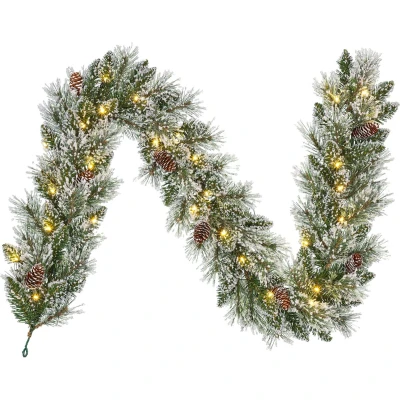 Afbeelding van Black Box Trees Vandans Guirlande met LED Verlichting L180 cm Groen Frosted