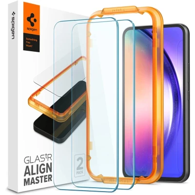 Afbeelding van Spigen screenprotector Geschikt voor Samsung Galaxy A54 Full Cover glas 2 Pack