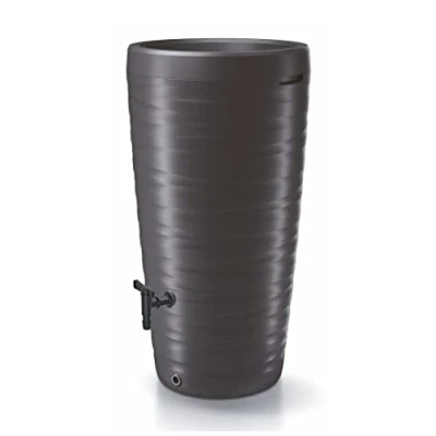 Afbeelding van Spetebo Design regenton van kunststof, 240 liter, met kraan en plantenbak als deksel, antraciet, weer vorstbestendig