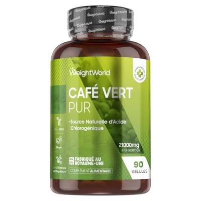 Afbeelding van WeightWorld Groene Koffie capsules 90 green coffee ter ondersteuning van je fitnessdoelen Natuurlijke ingrediënten