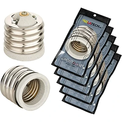 Afbeelding van ISOLATECH 5 stuks E40 naar E27 adapterfitting voor led lampfitting converter spaarlampen (max. 250 V/2 A) lampen keuken badkamer hittebestendig
