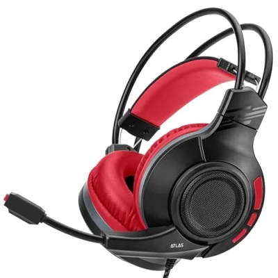 Afbeelding van NITHO ATLAS gaming Headset, bekabeld, voor PS4/PS5/PC/Xbox/Nintendo Switch/Mobile, ultralichte stereo headset met afneembare microfoon en 50 mm drivers Rood