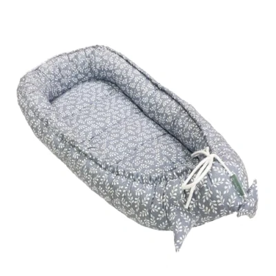 Afbeelding van Molis&amp;co Babynestje, 90 x 50 cm, babynestverkleiner of cododo nestje, katoen, draagbaar reisbed voor pasgeborenen, Blue Garden Oeko Tex 100