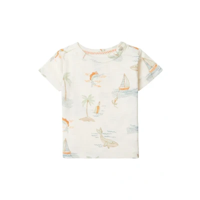 Afbeelding van Noppies Baraga Tshirt print voor kinderen, Maat: 80, Whisper white