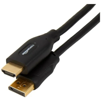 Afbeelding van Amazon Basics DisplayPort naar HDMI kabel, unidirectioneel, 4K @30Hz, 1920x1200, 1080p, vergulde connectoren, 1,83m, zwart