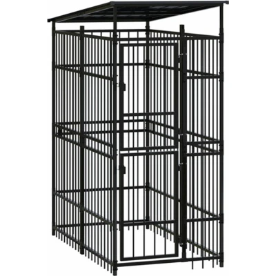 Afbeelding van vidaXL Hondenkennel met dak 1,84 m² staal