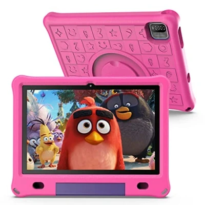 Afbeelding van Lipa WQ01 kinder tablet Pink 10.1 inch Kindertablet vanaf 3 jaar 10 kinderen Android 64 GB opslag Groot scherm Met spellen software Play store Ouder Bescherming ogen bumper