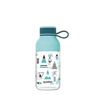 Afbeelding van Quokka Kids Ice met haak, herbruikbare waterfles van Tritan, BPA vrij, brede vulopening en druppelvrije sluiting, 430 ml
