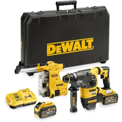 Afbeelding van DeWalt DCH335X2 54V Li Ion accu SDS Plus combihamer incl. stofafzuiging set (2x 9,0Ah accu) in koffer 3,5J