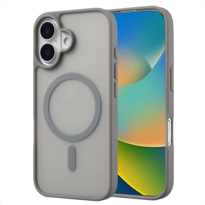 Afbeelding van imoshion Hoesje Geschikt voor iPhone 16 Color Guard Backcover MagSafe Grijs