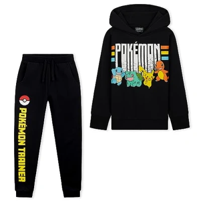 Afbeelding van Pokemon Jogging voor kinderen, jongens, trainingspak, kleding, mode, jongeren, 5 14 jaar, zwart.